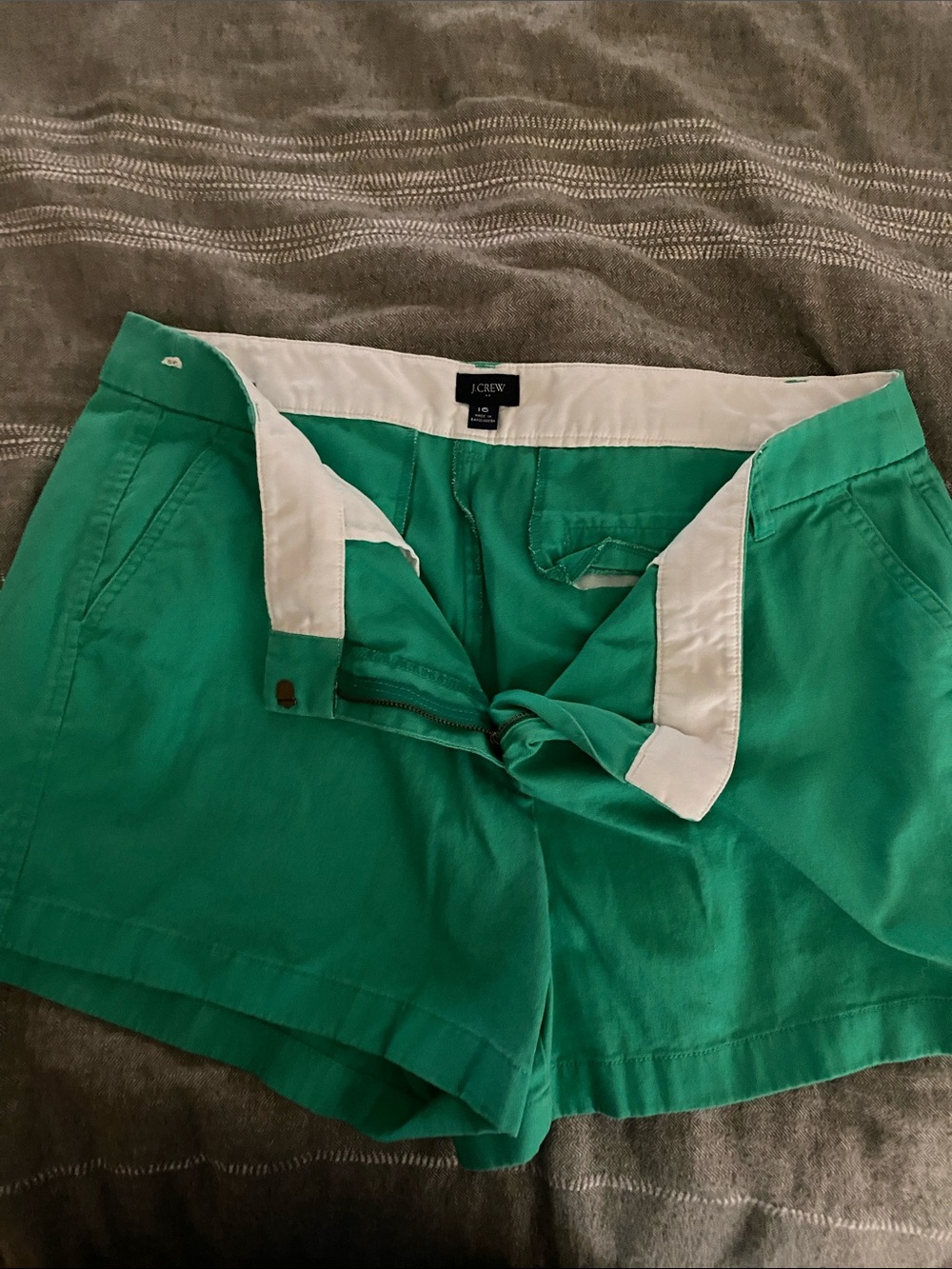 J. Crew Green High Waist Cotton Shorts size 16
